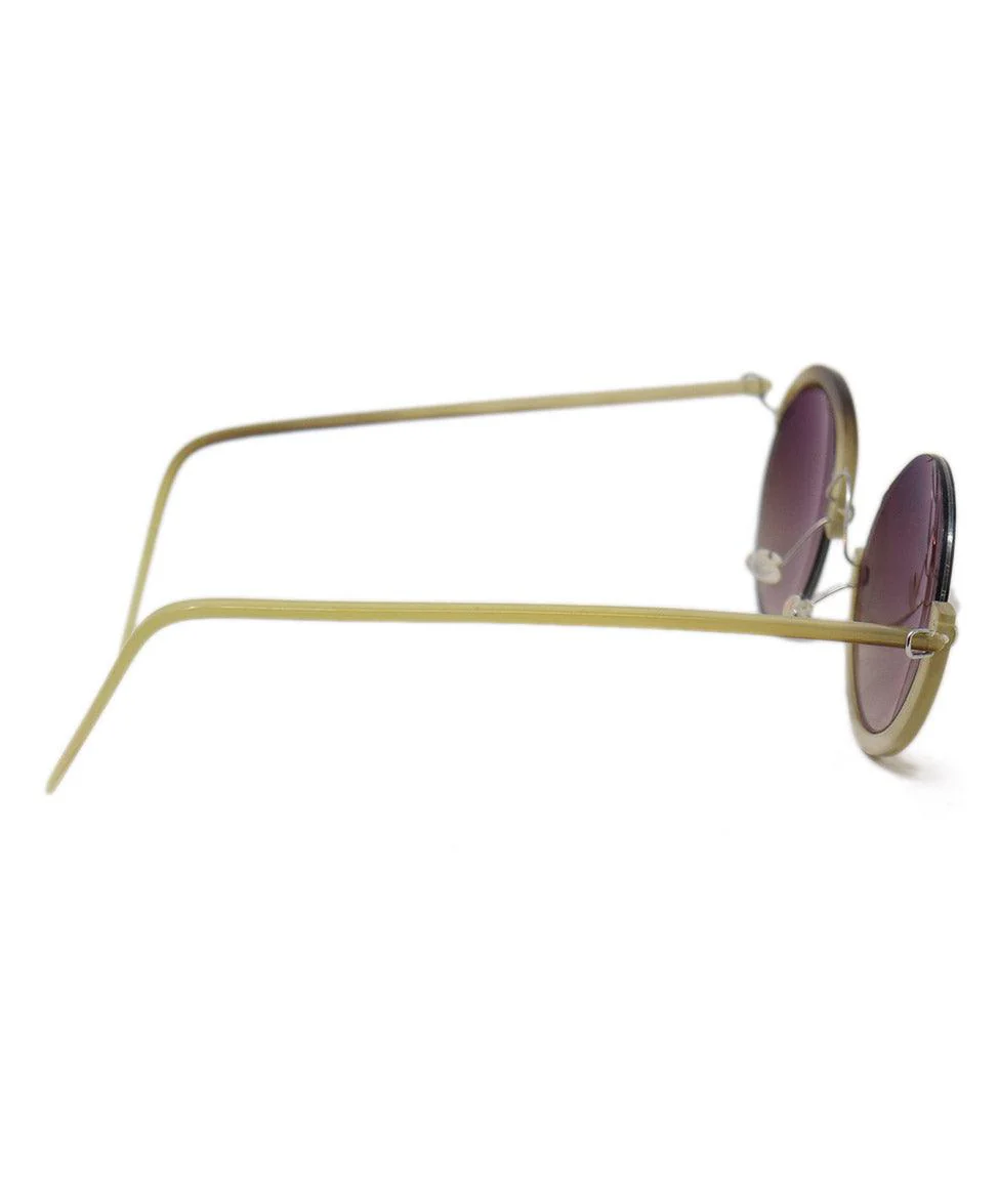Micromega Brown & Beige Horn Sunglasses - Image 3