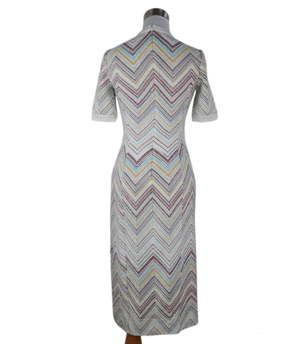 Missoni White Sequin Dress w/ Multicolor Stripes sz 4 - Image 3