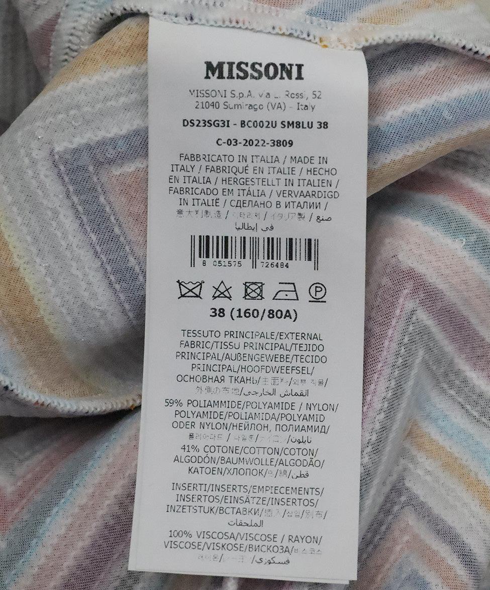 Missoni White Sequin Dress w/ Multicolor Stripes sz 4 - Image 5