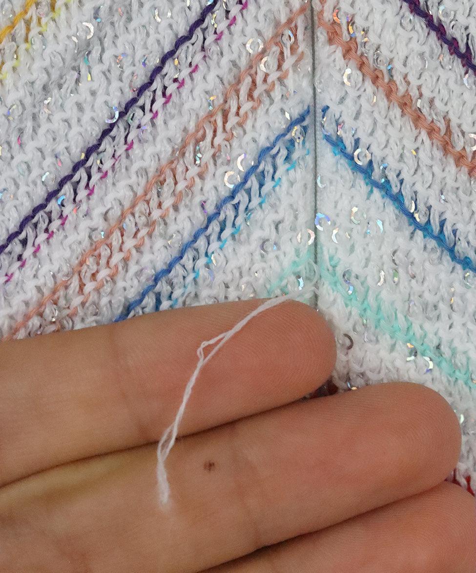 Missoni White Sequin Dress w/ Multicolor Stripes sz 4 - Image 7