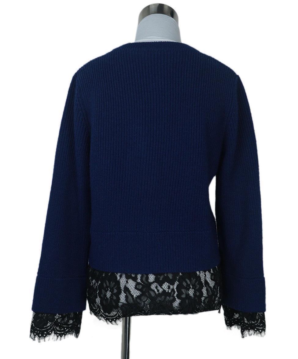 Moschino Love Blue & Black Lace Cardigan sz 6 - Image 3