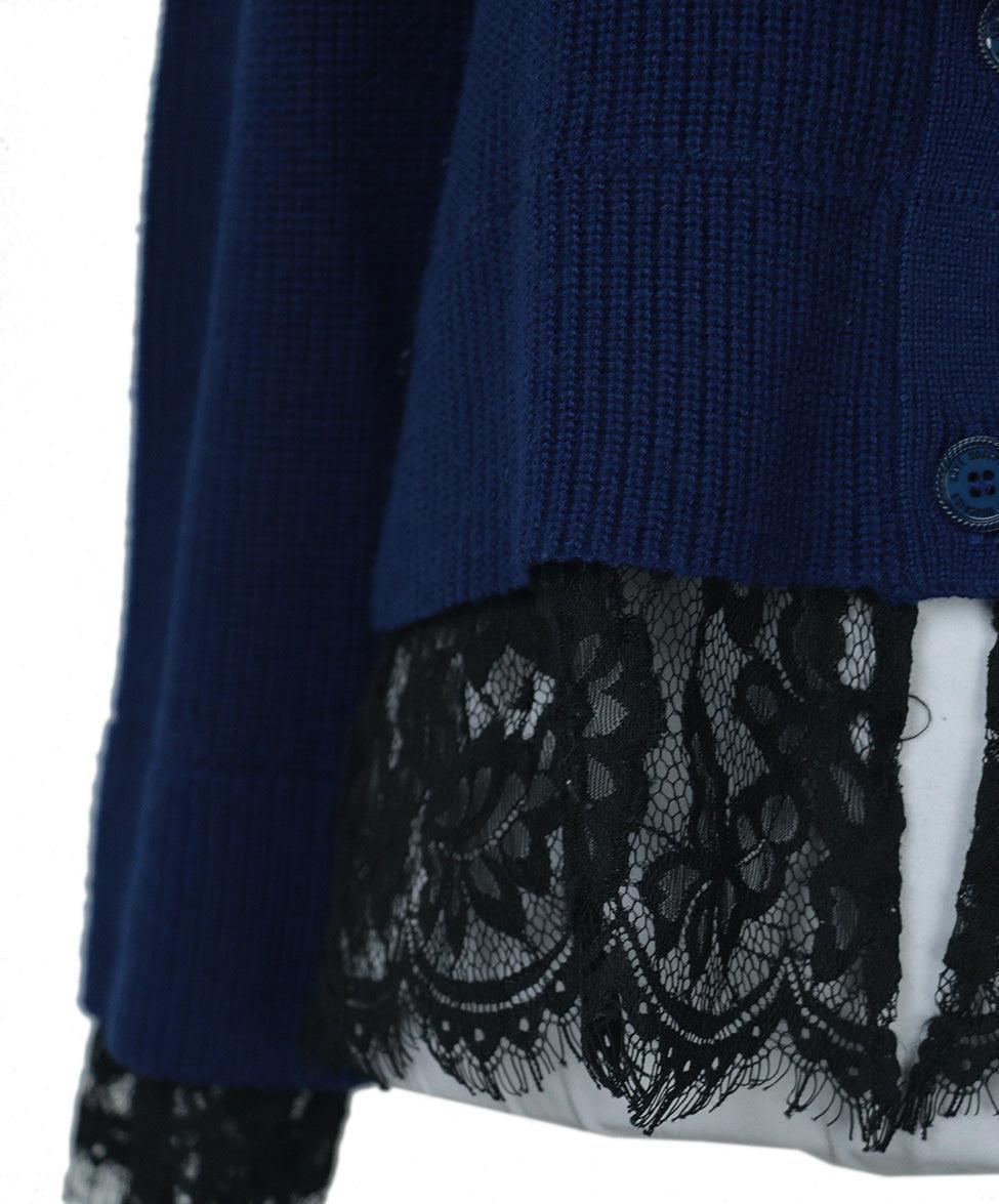 Moschino Love Blue & Black Lace Cardigan sz 6 - Image 6