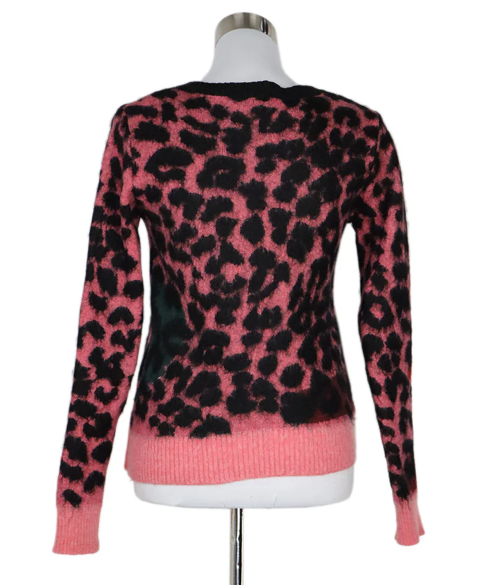 N. 21 Red Pink & Green Leopard Print Sweater sz 4 - Image 3