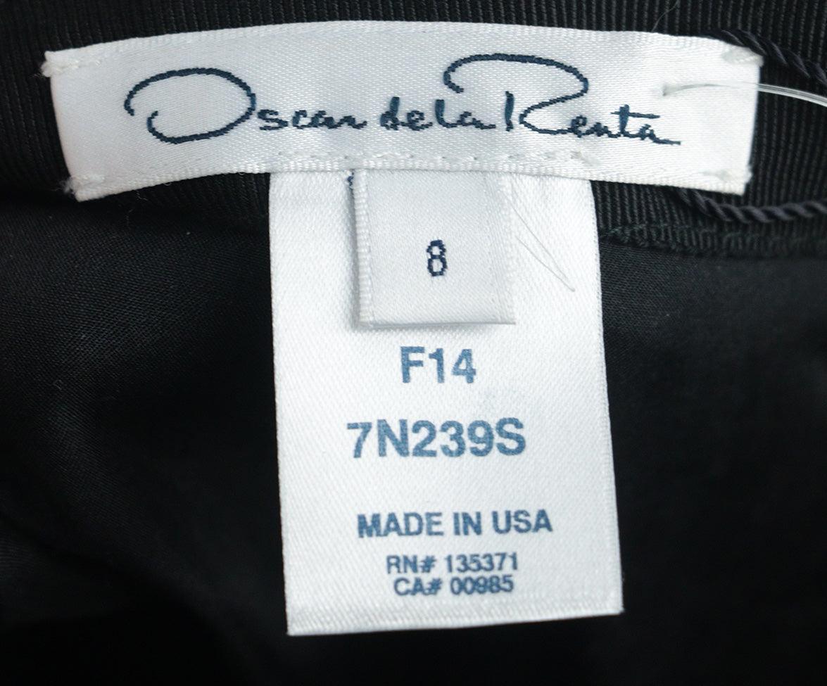Oscar De La Renta Black Silk & Velvet Skirt sz 8 - Image 4