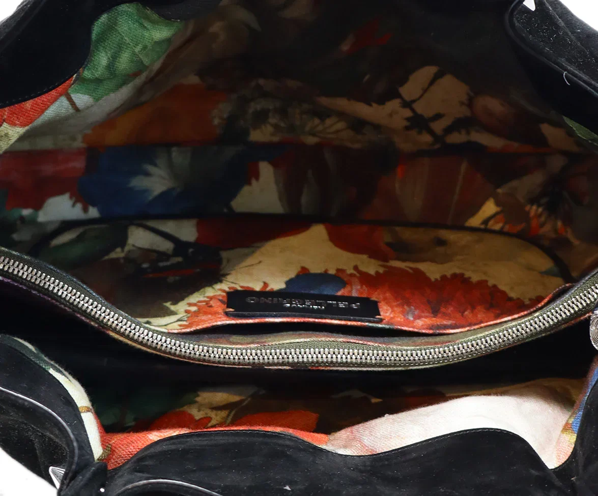 Pellegrino Black Suede Studded Tote - Image 6