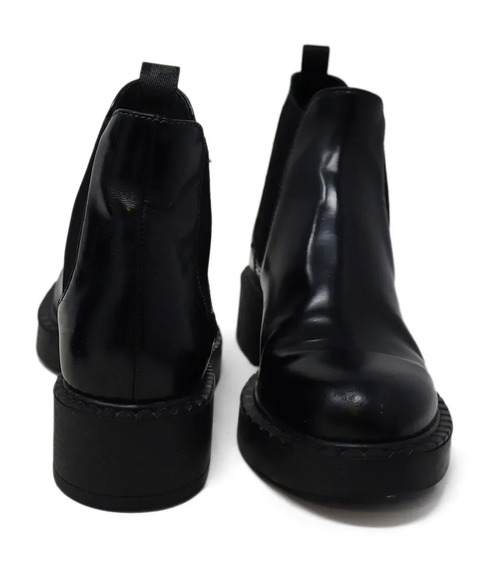 Prada Black Leather Elastic Trim Booties sz 6 - Image 3