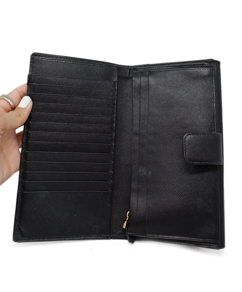 Prada Black Leather Wallet - Image 7