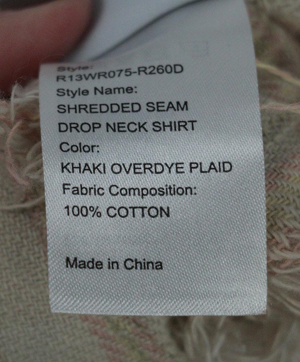 R13 Beige & Pink Plaid Flannel Shirt sz 2 - Image 5