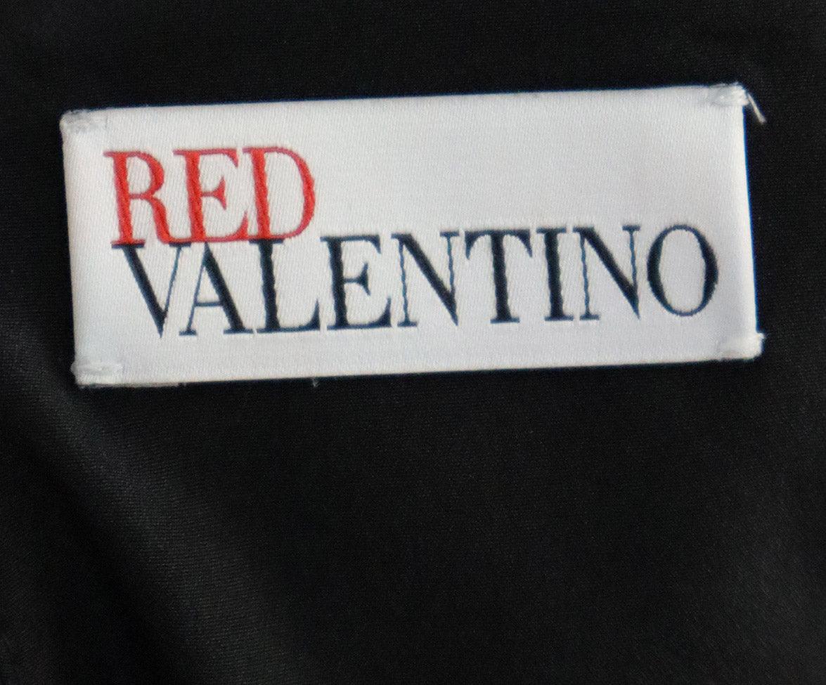 Red Valentino Black Pink & White Silk Dress w/ Lace Trim sz 2 - Image 4