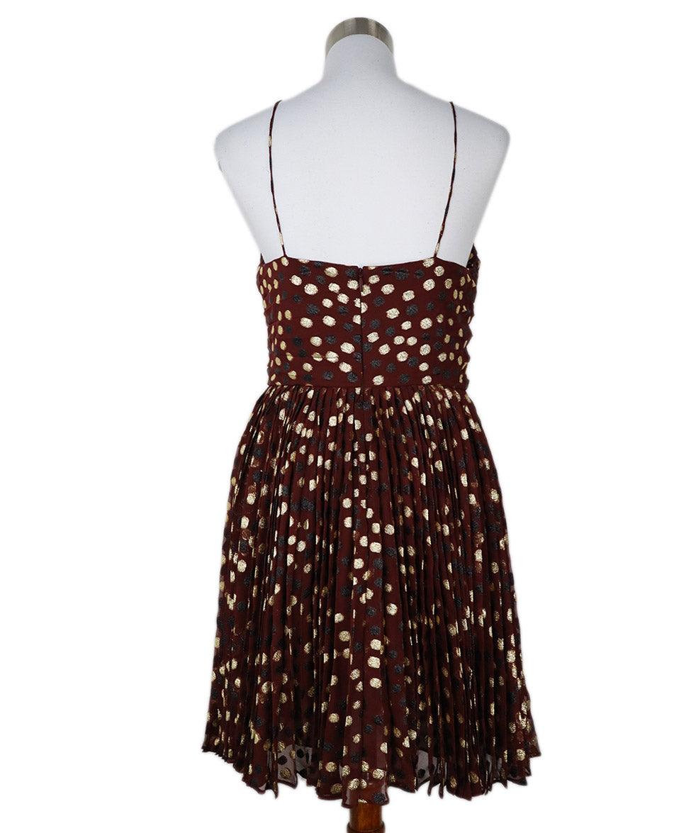 Saint Laurent Burgundy & Gold Lurex Dress sz 4 - Image 3