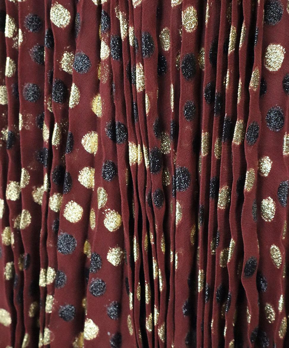 Saint Laurent Burgundy & Gold Lurex Dress sz 4 - Image 6