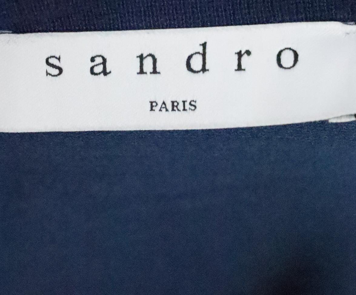 Sandro Navy Cotton Top sz 10 - Image 4