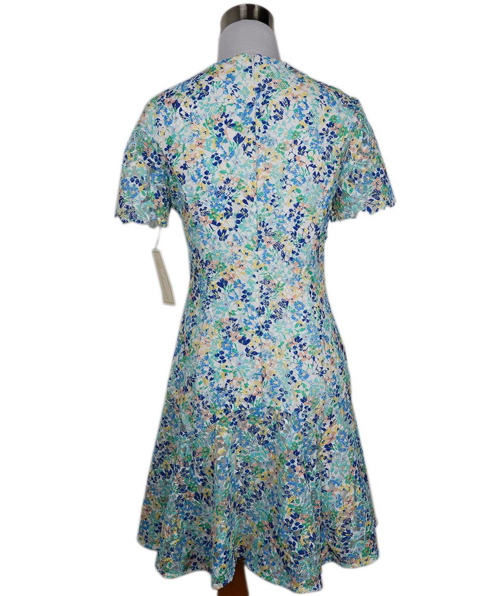 Shoshanna Green Peach & Yellow Lace Dress sz 2 - Image 3