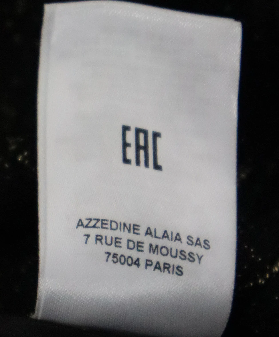 Alaia Size Black Gold Wool Viscose Dress sz 2 - Image 6