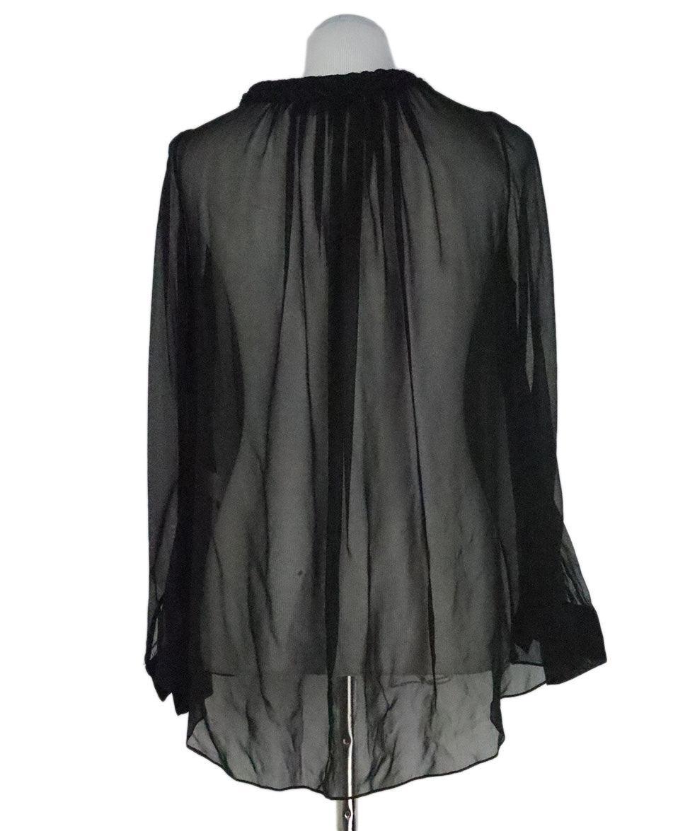 Thakoon Black Silk Sheer Blouse sz 4 - Image 3