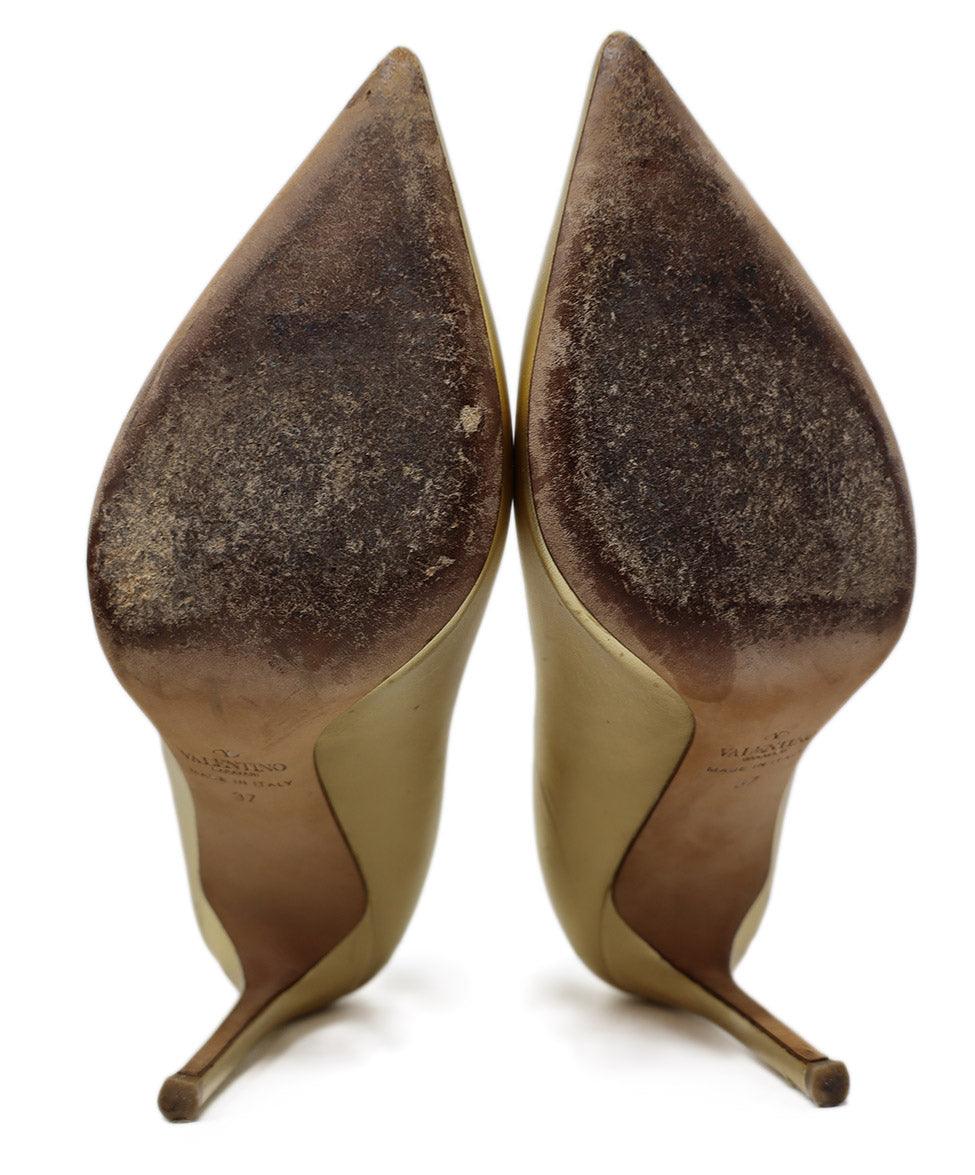 Valentino Metallic Gold Leather Heels sz 7 - Image 5